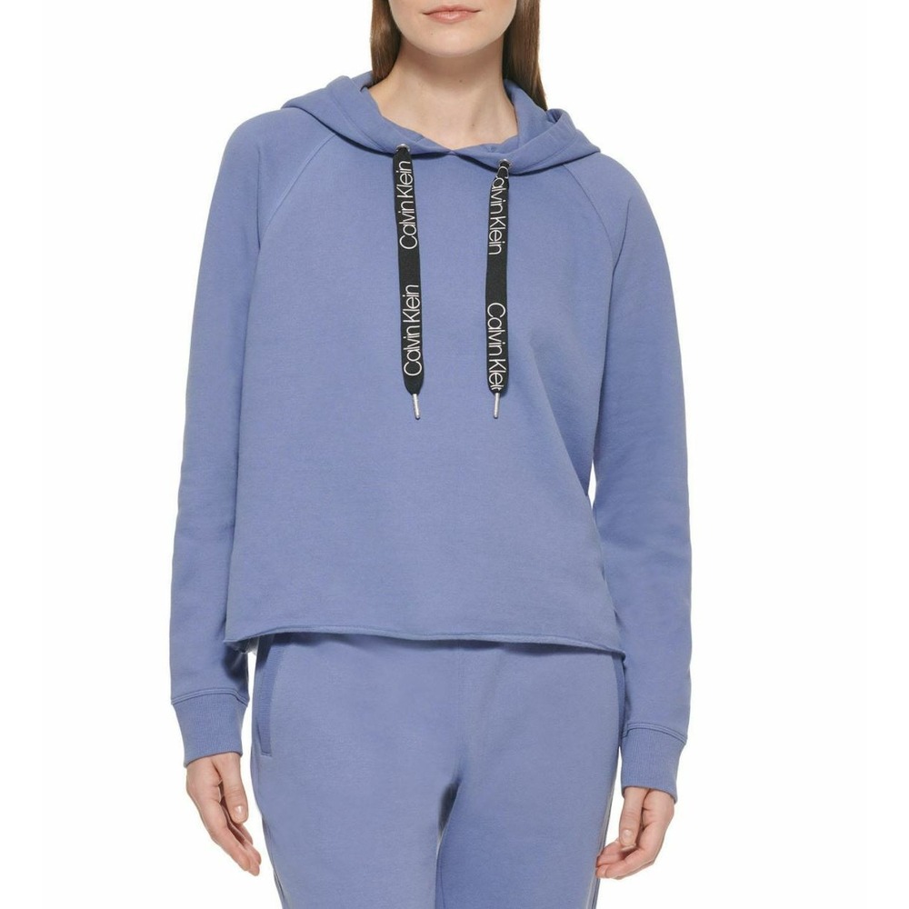 Calvin Klein women jacket hoodie CJMT8785 DUS blue cotton blend sz XS $59.50